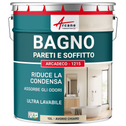 Pittura per bagno beige per muri e soffitti: ARCADECO - 1215 Avorio Chiaro - RAL 1015 - 10 L