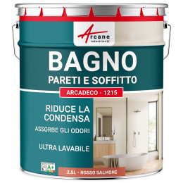 Pittura bagno rossa per pareti e soffitto: ARCADECO - 1215 2.5 L - Rosso salmone - RAL 3022