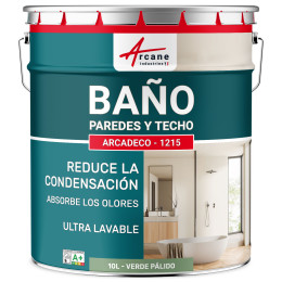 Pintura para baño verde pared y techo: ARCADECO - 1215 10 L - Verde Pálido - RAL 6021