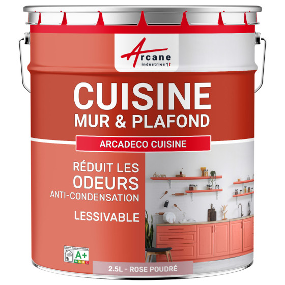Peinture cuisine lavable. mur et plafond : ARCADÉCO CUISINE 2.5 L - Rose poudré - RAL 010 70 15