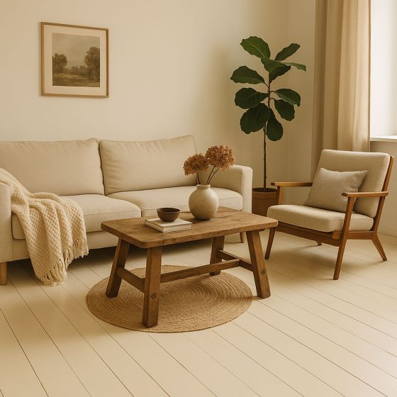 Peinture parquet bois, sol stratifié : ARCADÉCO PARQUET - Mise en situation - Ivoire clair