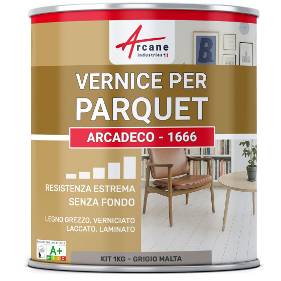 Vernice per parquet : ARCADÉCO - 1666 1 kg - Grigio Malta - RAL 060 60 05 Vernice per parquet : ARCADÉCO - 1666 1 kg - Grigio Malta - RAL 060 60 05