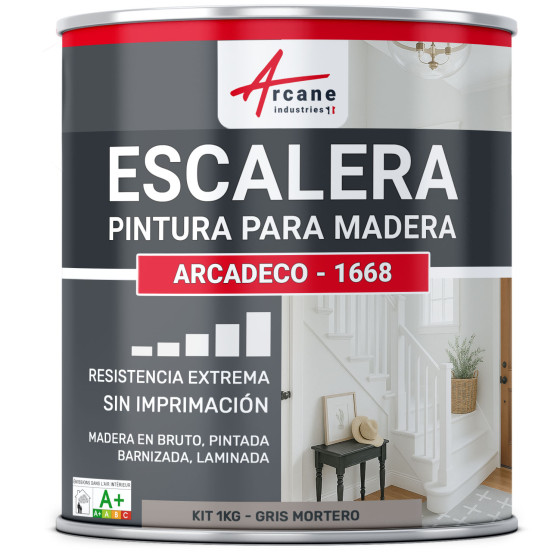 Pintura para escalera de madera - ARCADÉCO - 1668 1 kg - Gris Mortero - RAL 060 60 05