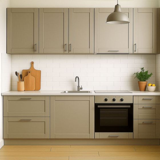 Peinture pour Meuble de Cuisine, plan de travail et Salle de Bain - ARCAPOXY MEUBLE - Mise en situation - Beige Gris