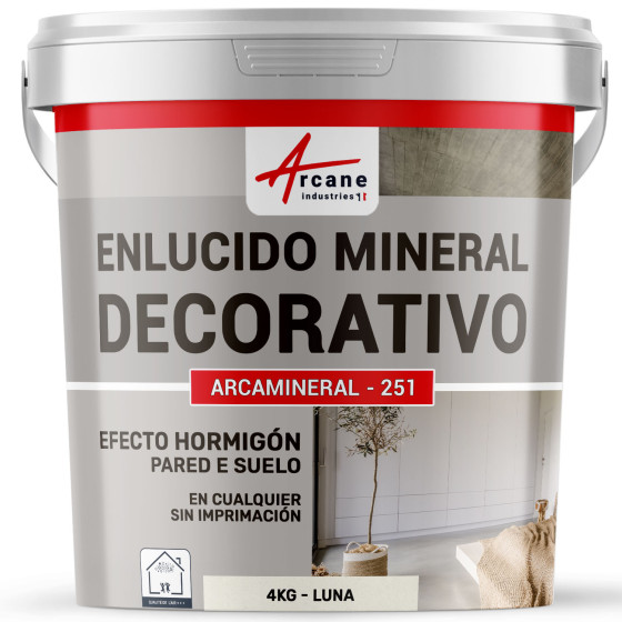 ARCAMINERAL - 251 COLOREADO ASPECTO HORMIGÓN - revestimiento decorativo para paredes y suelos 4 kg - Luna