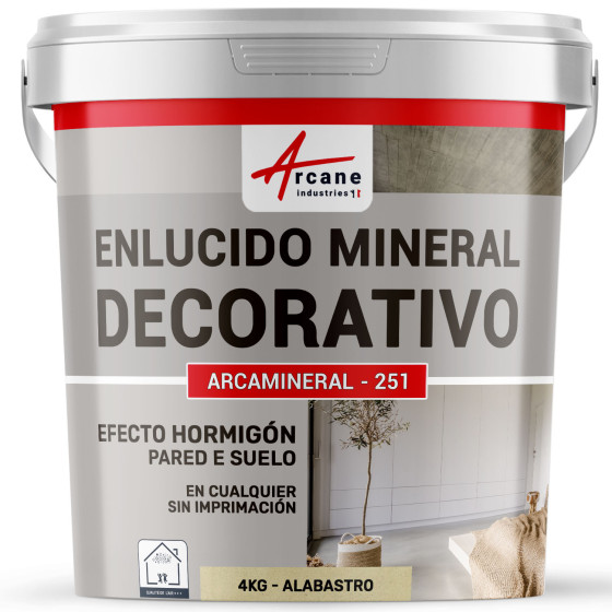 ARCAMINERAL - 251 COLOREADO ASPECTO HORMIGÓN - revestimiento decorativo para paredes y suelos 4 kg - Alabastro