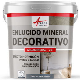 ARCAMINERAL - 251 COLOREADO ASPECTO HORMIGÓN - revestimiento decorativo para paredes y suelos 20 kg - Carbonero