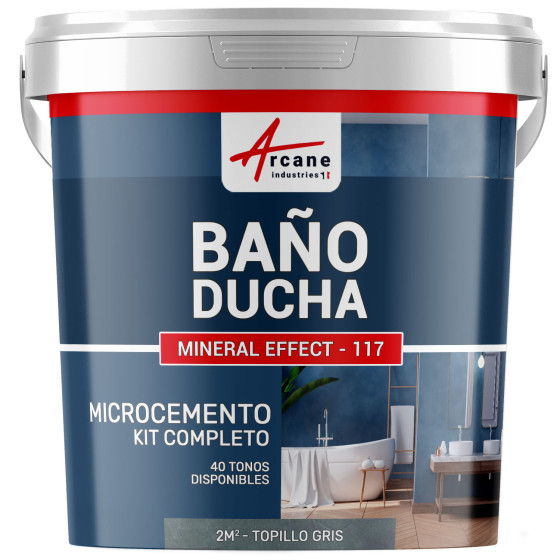 Kit Microcemento para Baño: Revestimiento impermeable Gris Topillo - 2 m² (en 2 capas)