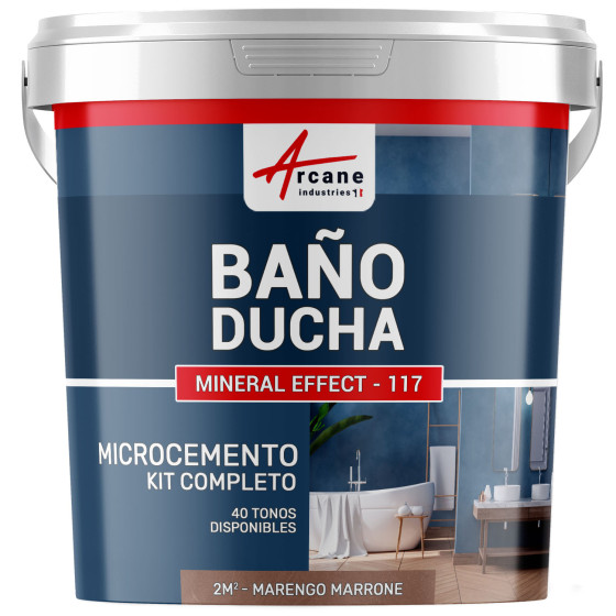 Kit Microcemento para Baño: Revestimiento impermeable Marengo Marrón - 2 m² (en 2 capas)