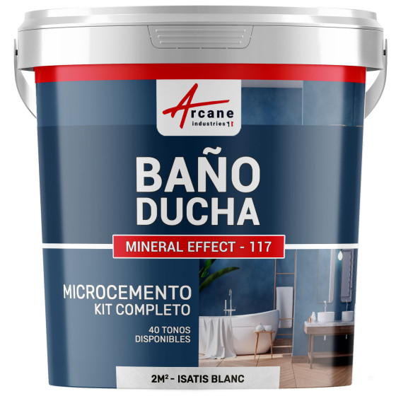 Kit Microcemento para Baño: Revestimiento impermeable Isatis Blanco - 2 m² (en 2 capas)