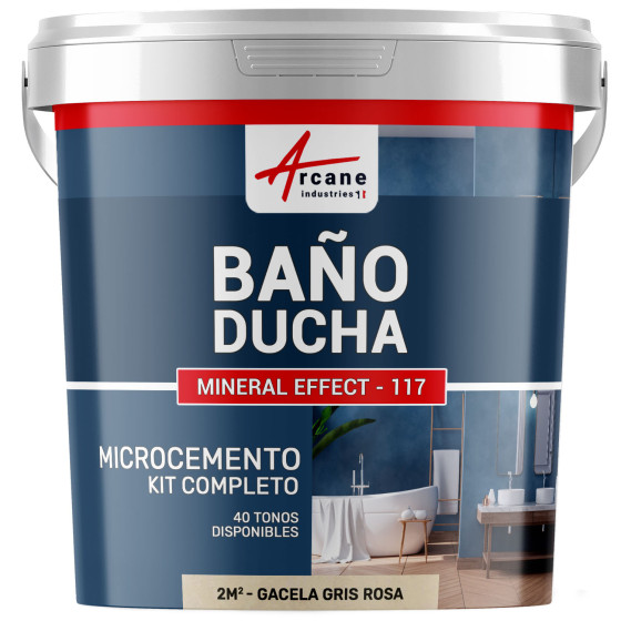 Kit Microcemento para Baño: Revestimiento impermeable Gacela Gris Rosa - 2 m² (en 2 capas)