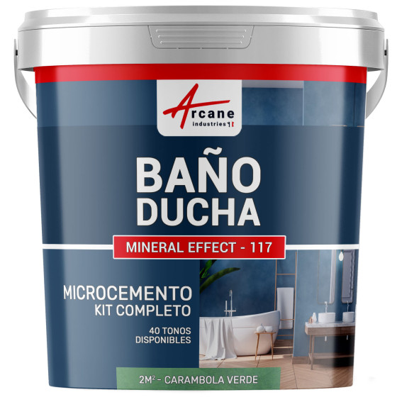 Kit Microcemento para Baño: Revestimiento impermeable Carambola Verde - 2 m² (en 2 capas)
