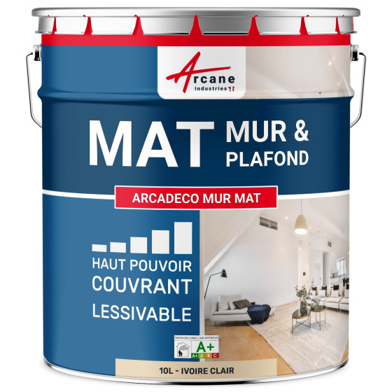 Peinture murale acrylique mate blanche : ARCADÉCO MUR MAT Blanc - 2.5 L Peinture murale acrylique mate blanche : ARCADÉCO MUR MAT Blanc - 2.5 L