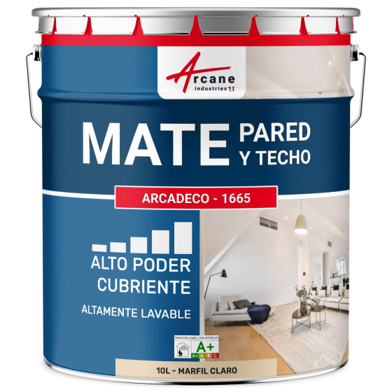 Pintura mural acrílica mate blanca: ARCADÉCO - 1665 Blanco - 2.5 L