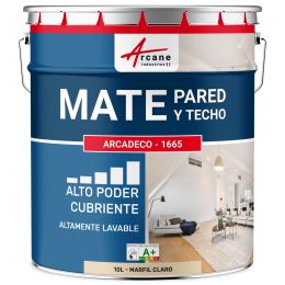 Pintura mural acrílica mate blanca: ARCADÉCO - 1665 Marfil Claro - RAL 1015 - 10 L