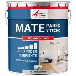 Pintura mural acrílica mate gris: ARCADÉCO - 1665 10 L - Gris Claro - RAL 7035