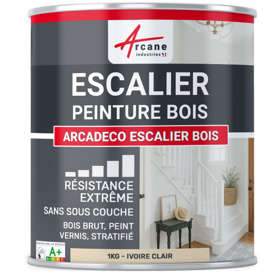 Peinture Escalier Bois : ARCADÉCO ESCALIER BOIS 1 kg - Ivoire Clair - RAL 1015