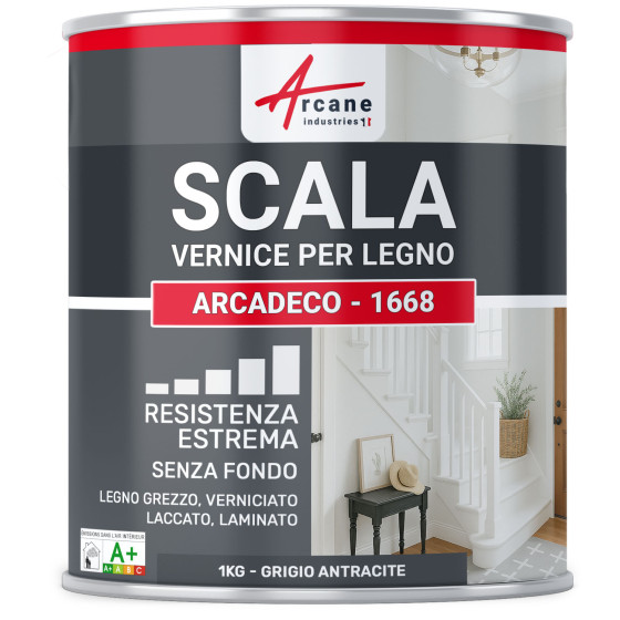 Pittura per scala interna : ARCADECO - 1668 1 kg - Grigio Antracite - RAL 7016