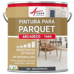 Pintura para parquet : ARCADECO - 1666 4 kg - Gris Antracita - RAL 7016
