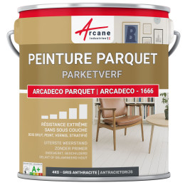 Verf voor houten parket. laminaatvloer: ARCADÉCO - 1666 4 kg - Antracietgrijs - RAL 7016