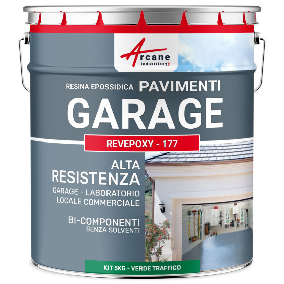 Resina  pavimenti di garage verde - REVEPOXY - 177 5 kg 16 m²  - Verde segnaletica - RAL 6024 Resina  pavimenti di garage verde - REVEPOXY - 177 5 kg 16 m²  - Verde segnaletica - RAL 6024