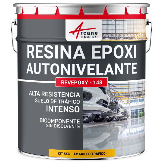 Resina epoxi suelos. autonivelante - REVEPOXY - 148 5 kg - Amarillo Tráfico - RAL 1023