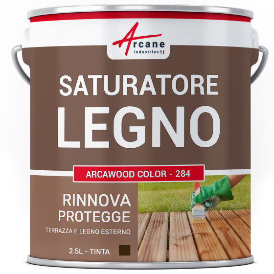 ARCAWOOD COLOR - 284 2.5 L (fino a 12.5 m²) Rovere Scuro Tinta Marrone ARCAWOOD COLOR - 284 2.5 L (fino a 12.5 m²) Rovere Scuro Tinta Marrone