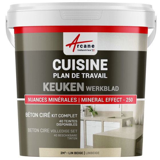 Beton cire Keuken Werkblad Achterwand Linbeige - 2 m² in 2 lagen