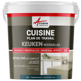 Beton cire Keuken Werkblad Achterwand Turkooisblauw - 10 m²