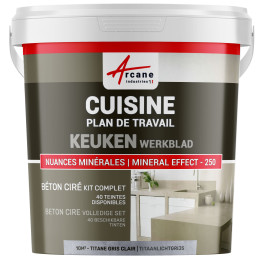 Beton cire Keuken Werkblad Achterwand Titaanlichtgrijs - 10 m²