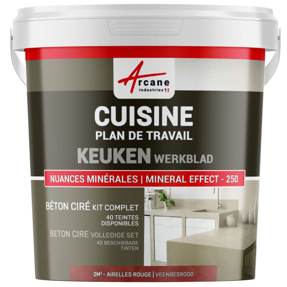 Beton cire Keuken Werkblad Achterwand Veenbesrood - 2 m²