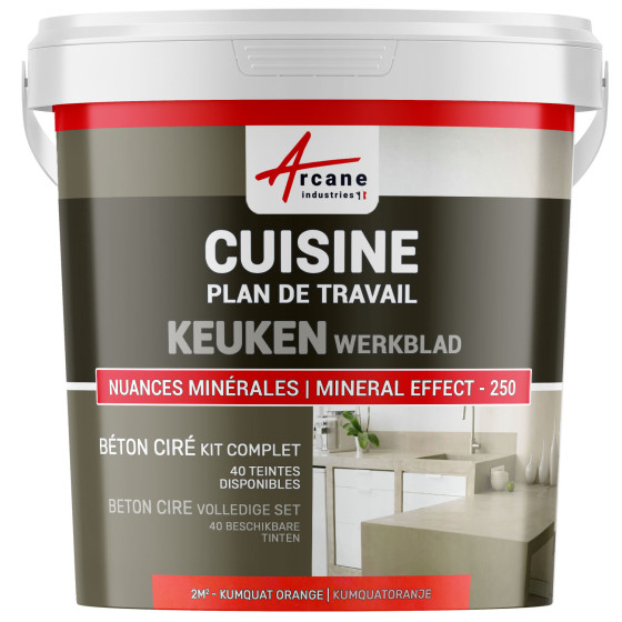 Beton cire Keuken Werkblad Achterwand Kumquatoranje - 2 m²