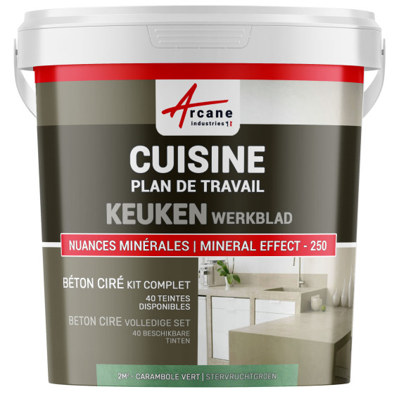 Beton cire Keuken Werkblad Achterwand Stervruchtgroen - 2 m²
