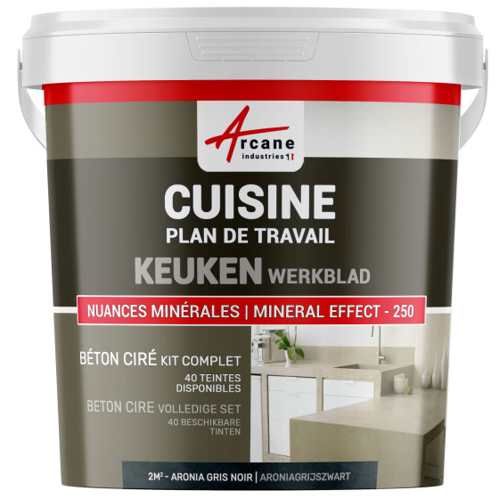 Beton cire Keuken Werkblad Achterwand Aroniagrijszwart - 2 m²