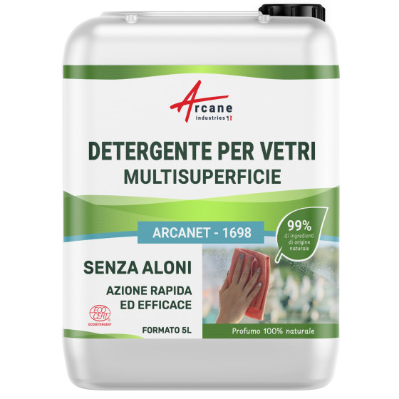 Detergente per vetri e specchi: ARCANET - 1698 - Trasparente - 5 L