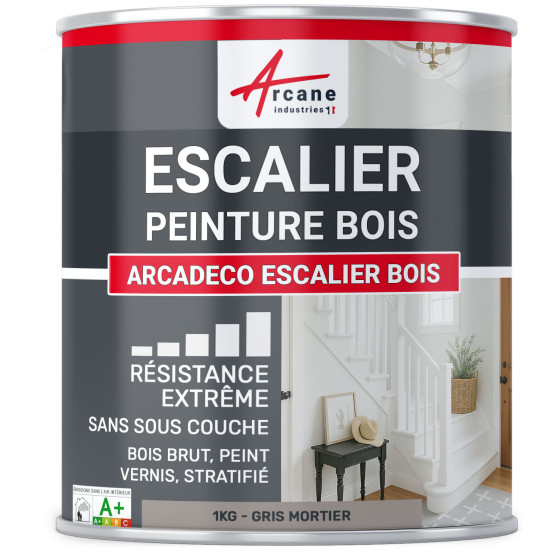 Peinture Escalier Bois : ARCADÉCO ESCALIER BOIS 1 kg - Gris Mortier - RAL 060 60 05