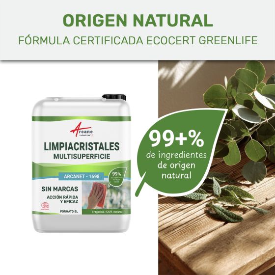 Limpiador de cristales natural: Arcanet - 1698 - Certificado ECOCERT
