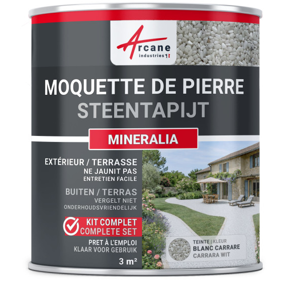 Steentapijt set voor buitenterrassen drainerend_ Blanc Carrare_3 m²