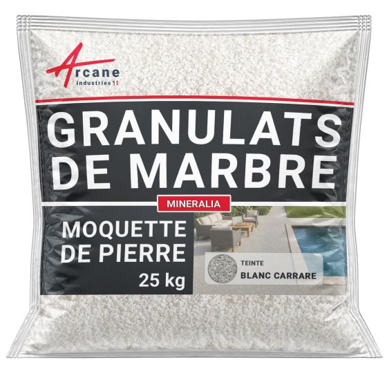 Granulats Moquette de Pierre Blanc Carrare 25 kg (jusqu'à 1