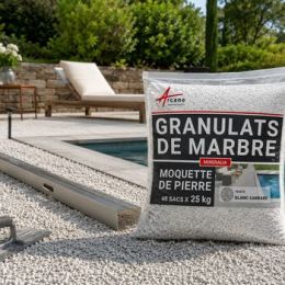 Granulats pour Moquette de Pierre - Marbre Décoratif Calibré - Haute Résistance & Drainant : MINERALIA