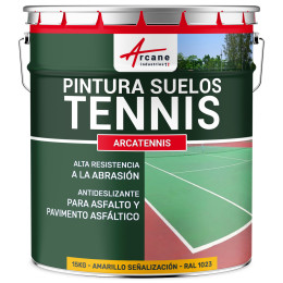 Pintura para pista de tenis. antideslizante - ARCATENNIS Amarillo Tráfico - RAL 1023 - 15 kg (hasta 30 m² en 2 capas)