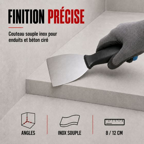 Spatule enduit et béton ciré - Couteau enduit américain Outil Parfait