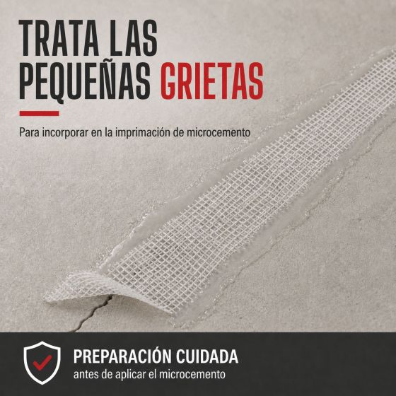 GASA DE TARLATANA 5cmx20m - gasa de tarlatana para tratamiento de juntas de microcemento, soportes móviles y fisuras