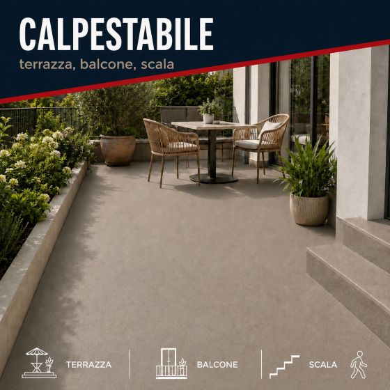 Guaina liquida calpestabile, Guaina per terrazzi calpestabile, impermeabilizzazione con ARCADECK