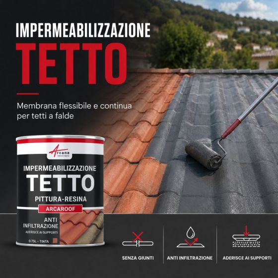 Guaina liquida per tetti, Guaina impermeabilizzante tetto ARCAROOF