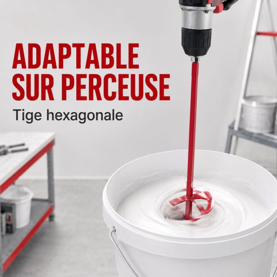 Mélangeur malaxeur peinture enduits adaptable perceuse mélange homogène