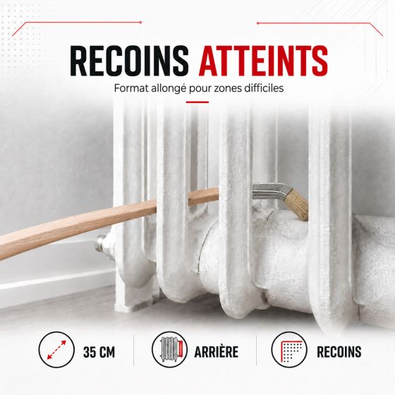 Pinceau pour radiateur et chauffage en fonte