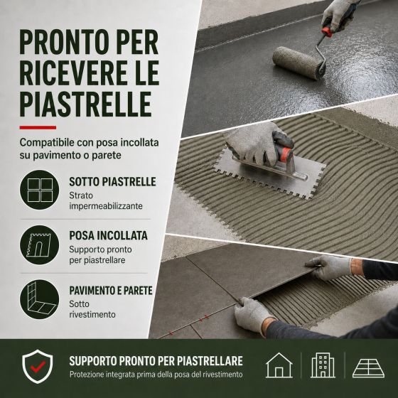Intonaco impermeabilizzante sotto piastrelle | ARCACIM S2