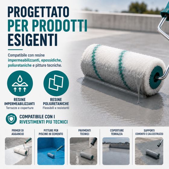 Rullo a pelo lungo per vernice: per facciate, piscine, esterni