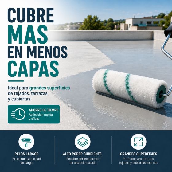 Rodillo de pelo largo para pintura: para fachadas, piscinas, exteriores